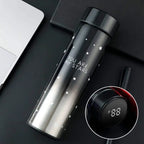 LED Temperature Display Water Bottle Stars Design | Smart Stainless Steel Vacuum 500ml Flask | Random Color LED Temperature Display Water Bottle