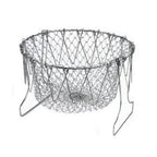 Stainless Steel Multi-Functional Foldable Chef Basket – Deluxe Kitchen Colander, Mesh Steam, Rinse, Strain & Fry Basket