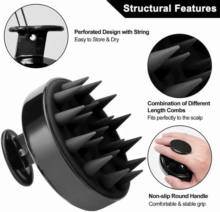 Scalp Massager Shampoo Brush Silicone Hair Wash Tool