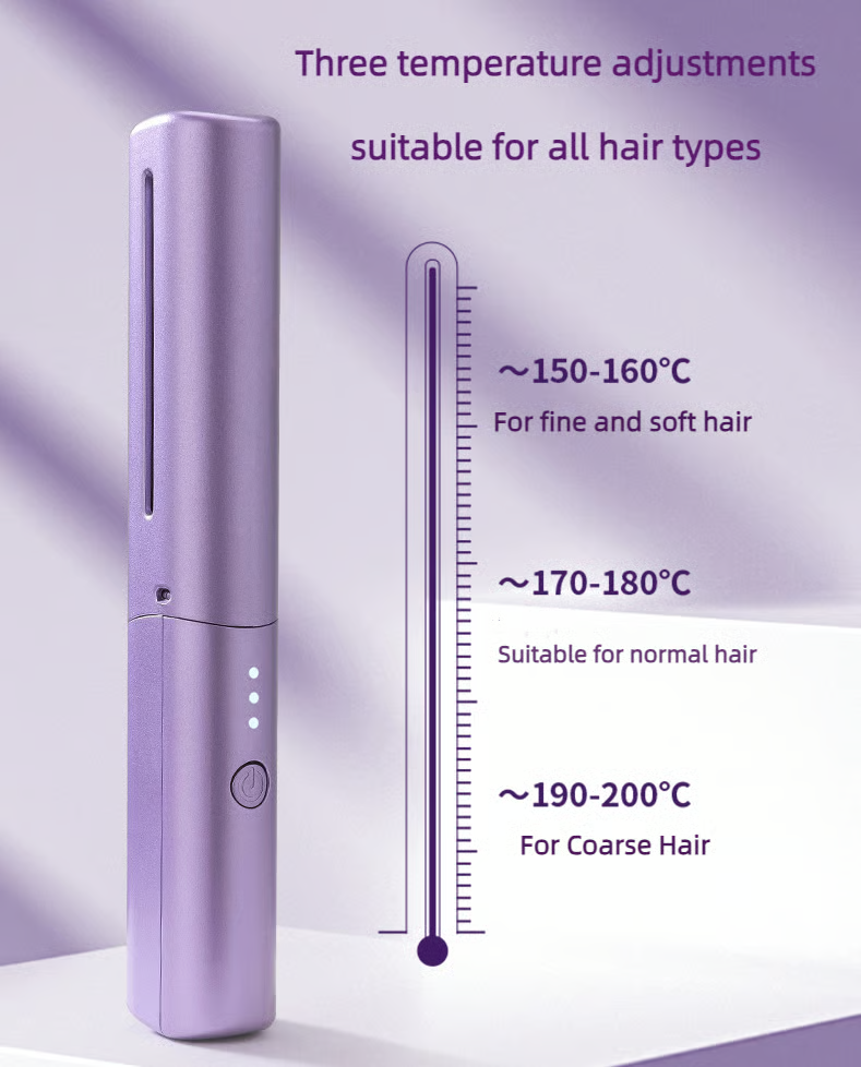 Travel Comb Cordless Rechargeable Hair Straightener Portable Styling Tool