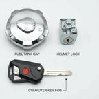 125 Tank Lock with Key and Side Lock Set Motorcycle Fuel Tank Lock Set Complete Security Lock Kit for 125cc Bike