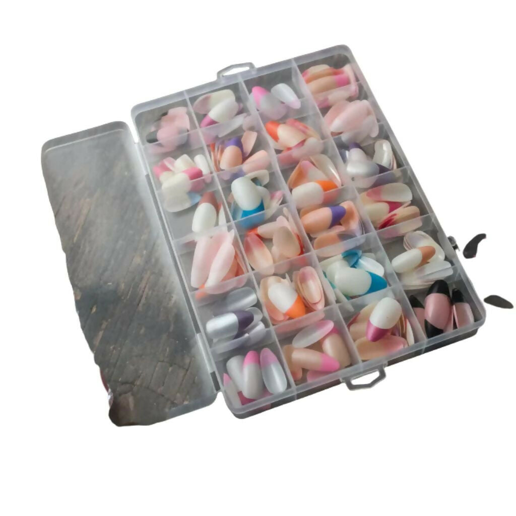 288 Pcs French Nails Set, Multicolor ABS Plastic Tips, for DIY