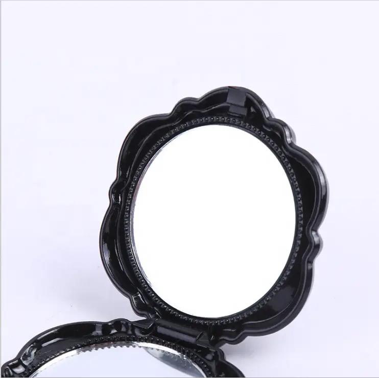 Rose Shaped Pocket Makeup Mirror, Portable Cosmetic Mirror - Pack of 2