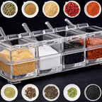 Transparent 4 Section Spice Storage Container Set