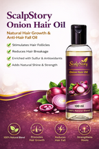 Onion Hair Oil – Natural Hair Growth & Anti-Hair Fall Oil with Sulfur & Antioxidants | Strengthens Roots & Adds Shine | 100 ml