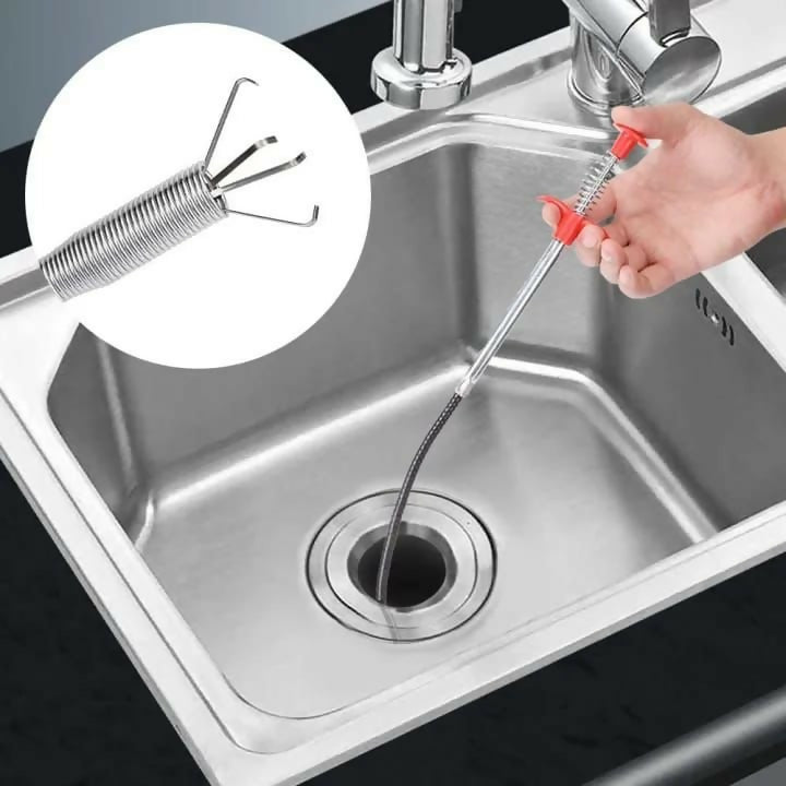 Stainless Steel Sink Wire Drain Cleaner | 60cm Spring Cleaning Stick