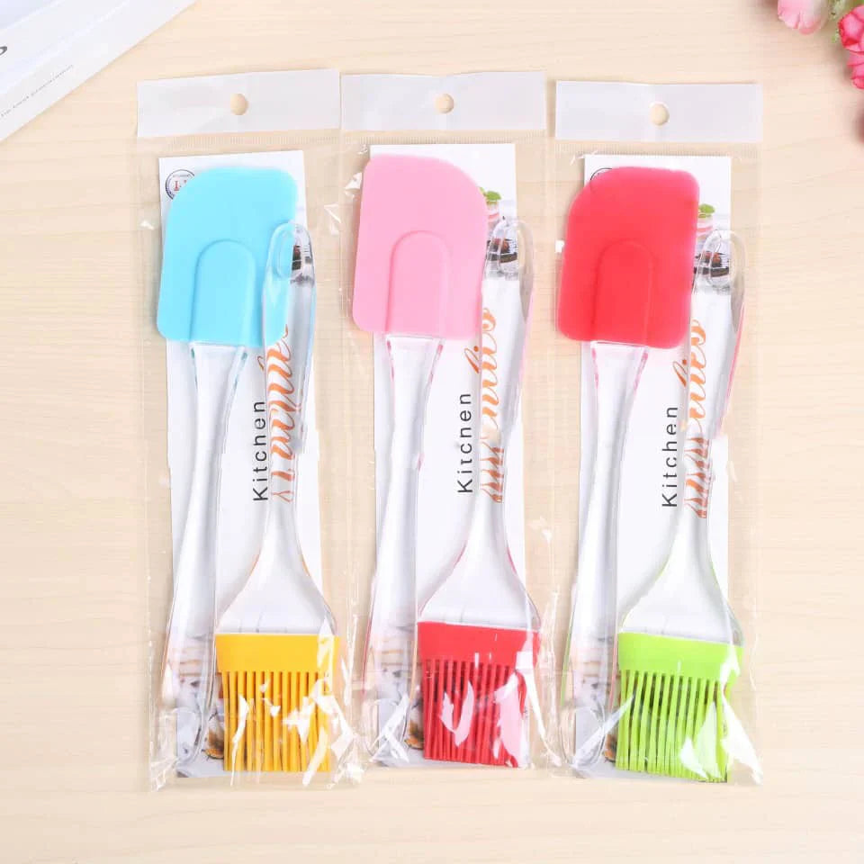Silicone Spatula and BBQ Oil Brush Set Heat Resistant Cooking Tools