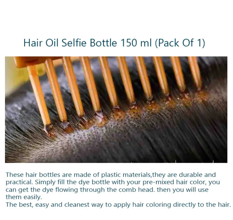 Golden Hair Comb Applicator Bottle  Oil, Shampoo & Dye Dispenser Tool