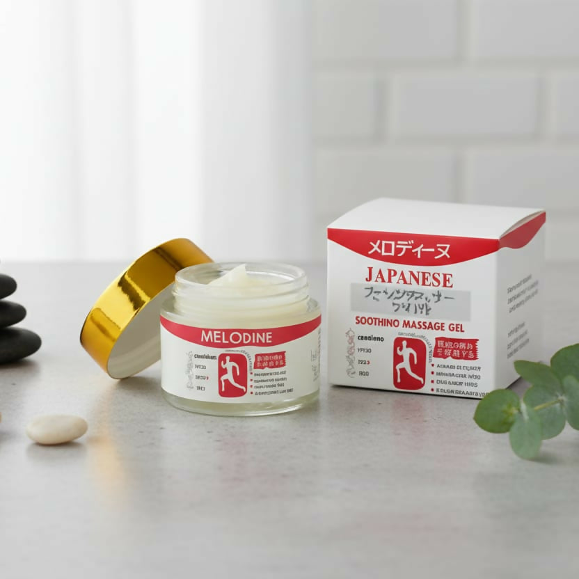Melodine Japanese Soothing Massage Gel Muscle And Joint Pain Relief Cream For Shoulder Neck Back And Knee Fast Absorbing Herbal Formula - 200g