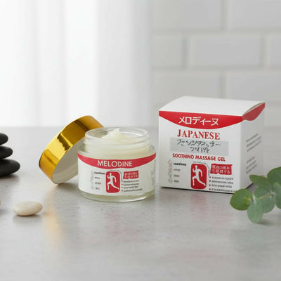 Melodine Japanese Soothing Massage Gel Muscle And Joint Pain Relief Cream For Shoulder Neck Back And Knee Fast Absorbing Herbal Formula - 200g