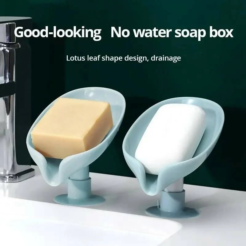 Leaf-Shape Self-Draining Soap Holder – Decorative 45° Slanted Hydraulic Soap Dish