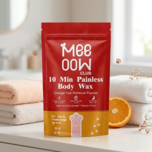 Meeoow Club 10 Min Painless Body Wax – Orange Hair Removal Powder for Smooth Skin – 100g