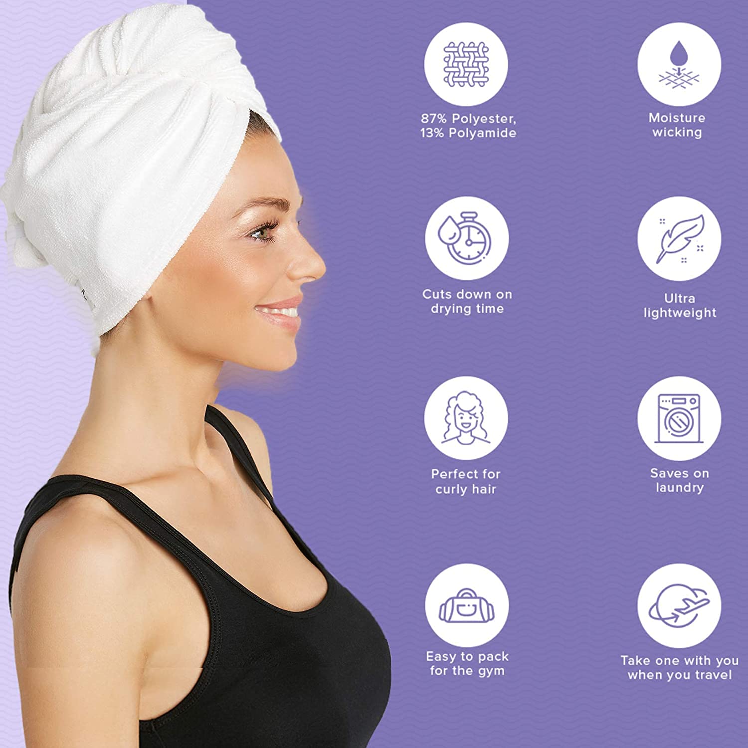 Turbo Twist Towel Hair Towel Wrap for Women