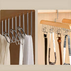 8 Hooks Multi-Function Wooden Hanger – Organizer for Caps, Belts & Accessories