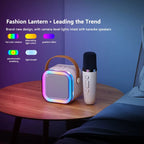 K12 Portable Bluetooth Speaker with Wireless Mic, RGB LED Lights, High Bass Rechargeable