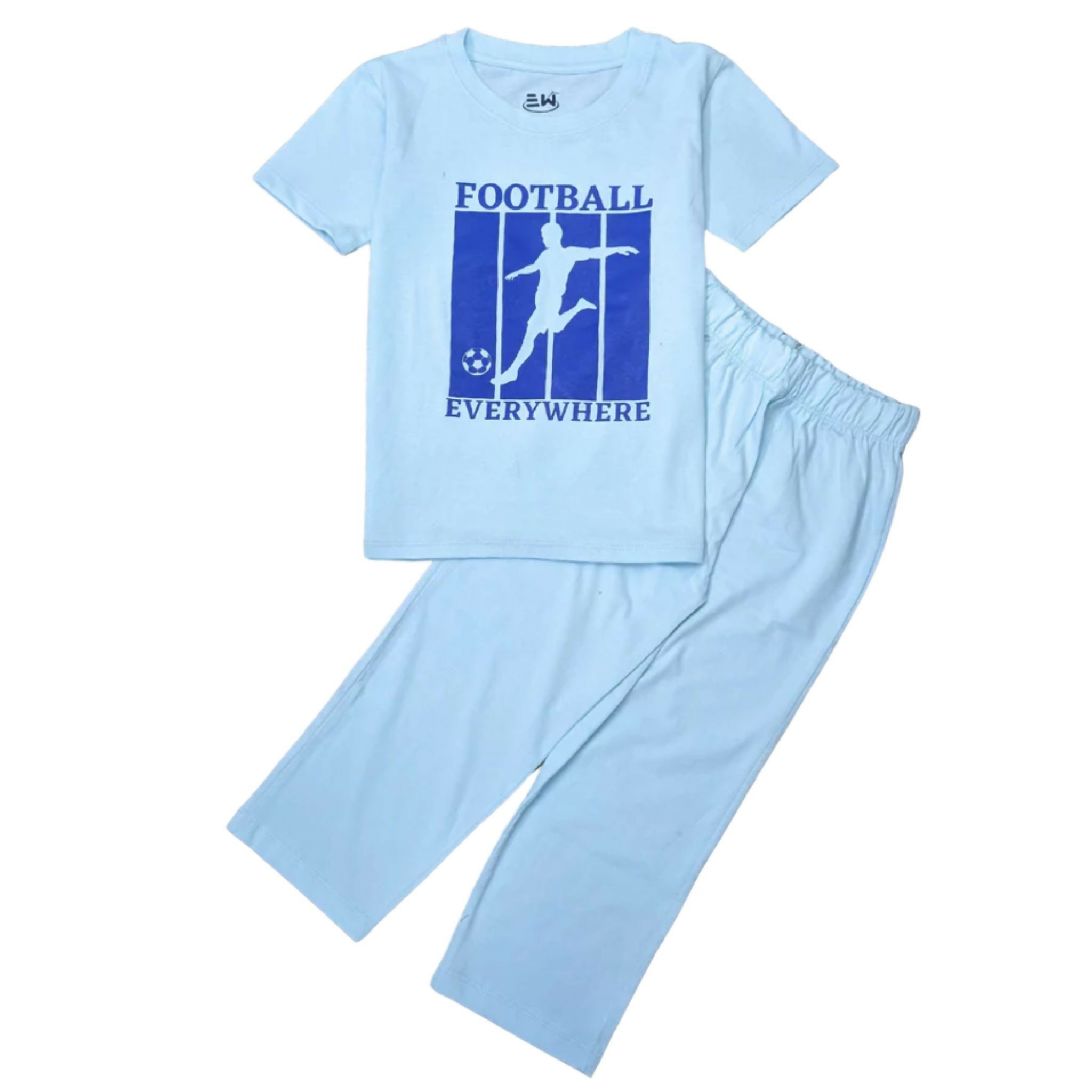 Sky Blue Heavy Cotton Jersey Suit