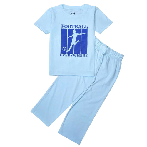 Sky Blue Heavy Cotton Jersey Suit