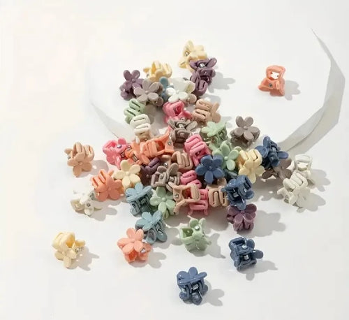 100 PCS Mini Flower Hair Claw Clips Colorful Cute Set for Kids
