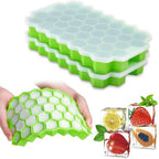 Silicone Ice Cube Tray With Lid | 36-Cube Honeycomb Ice Mold | Durable Freezer Tray