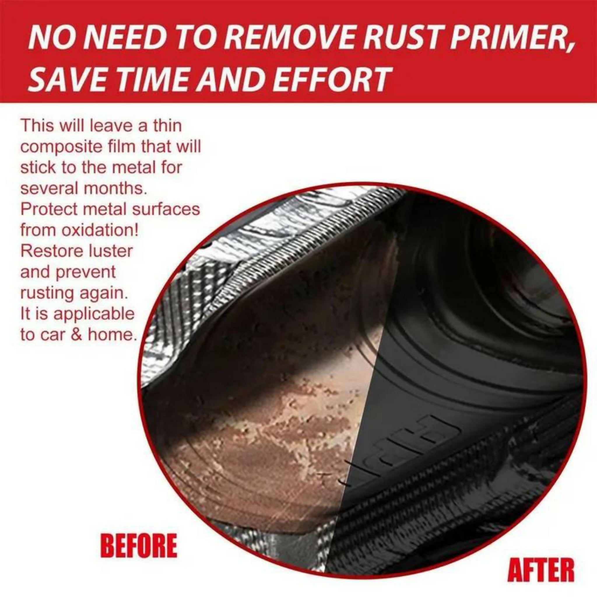 Rust Paint Metallic Paint – Anti-Rust Protection Coating for Metal | Rust Removal & Protective Finish with Brush, 300g (Random Color)