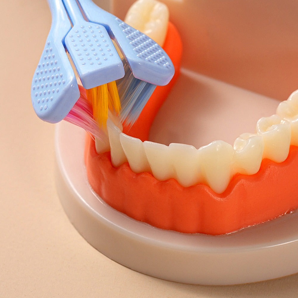 Three-Sided Soft Bristle Toothbrush, Wrap-Around Deep Cleaning - 3pcs pack