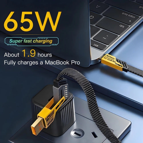 4 In 1 Data Cable With USB-C And Lightning Connectors Braided Design