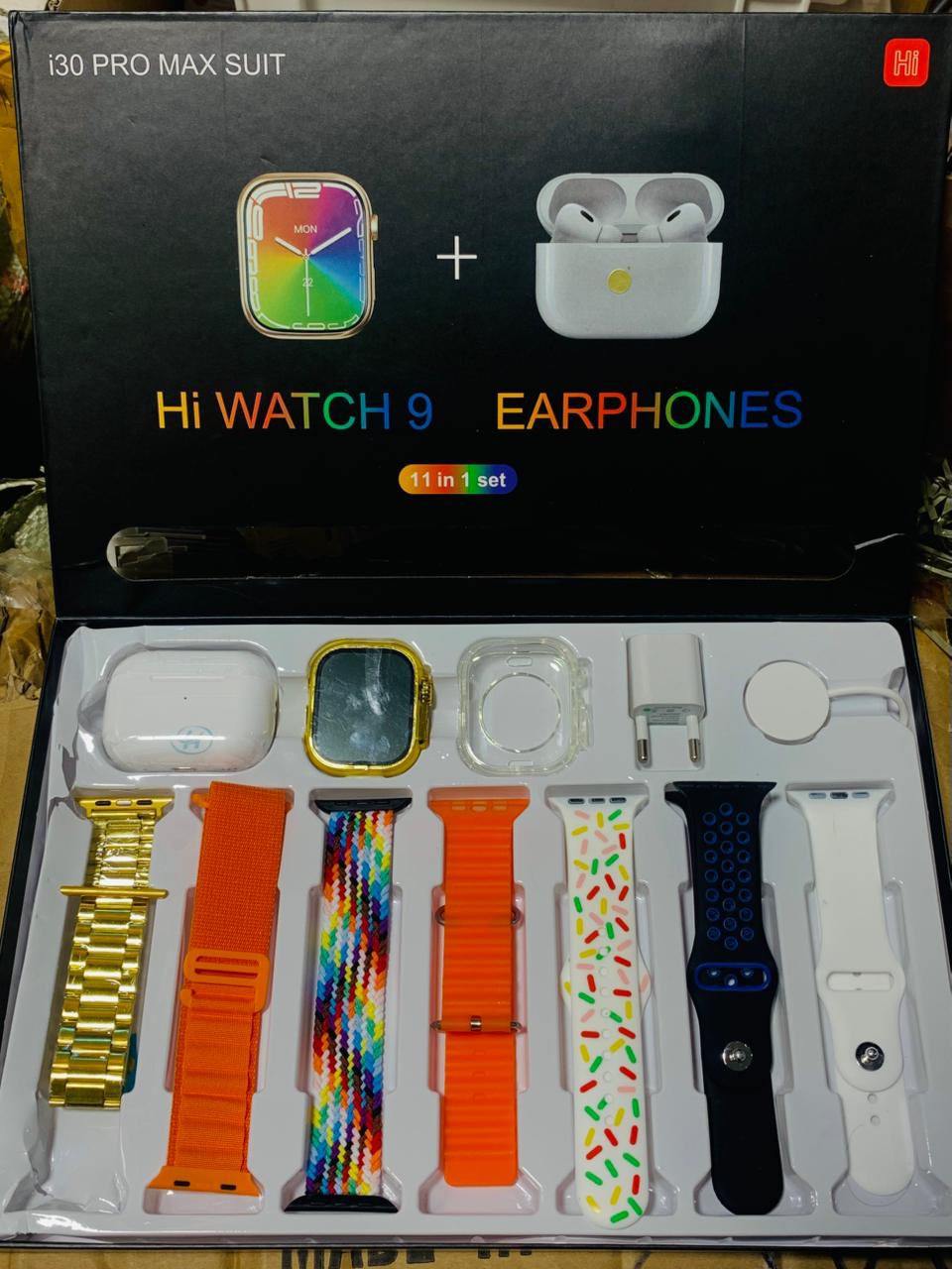 i30 Pro Max Smart Watch Series 9, 11-in-1 Premium Smartwatch Bundle