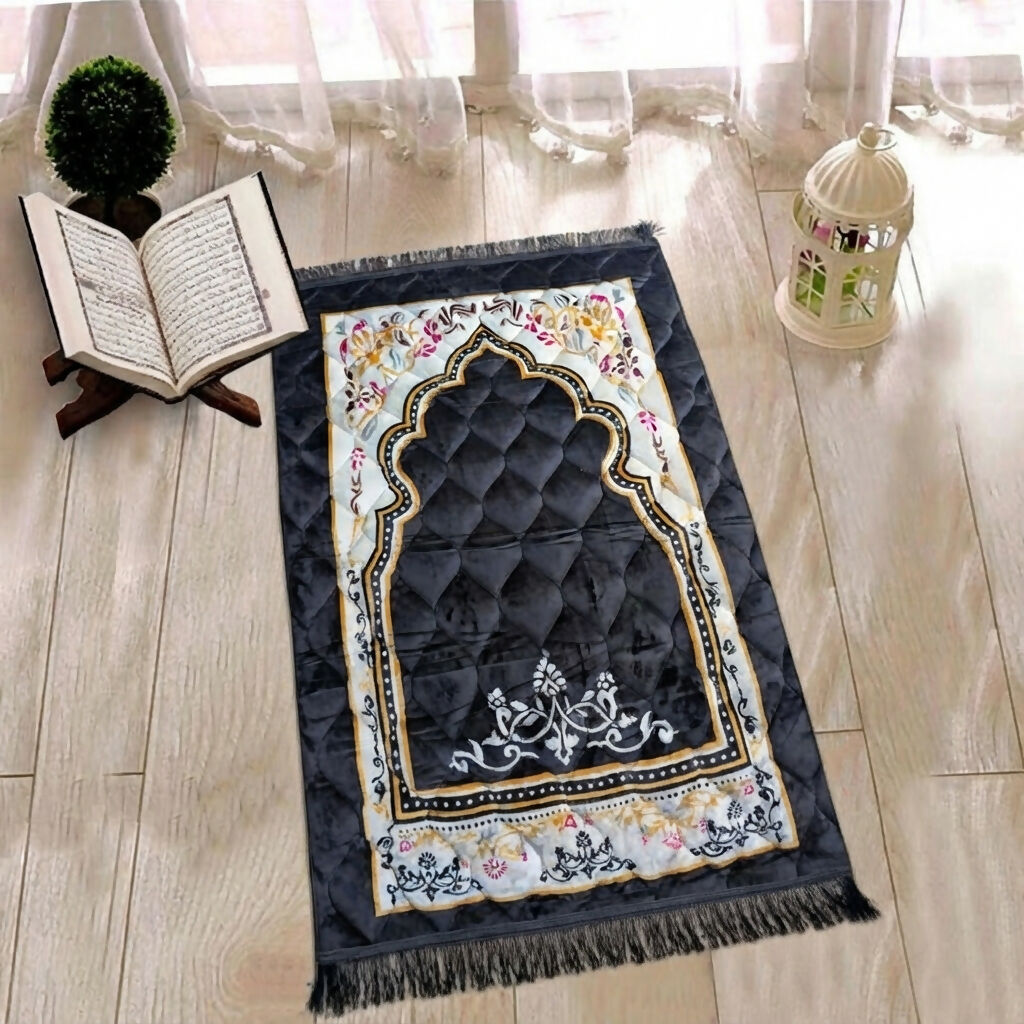 The Velvet Honeycomb Quilted Janamaz prayermat 75x120 cm Design - 5