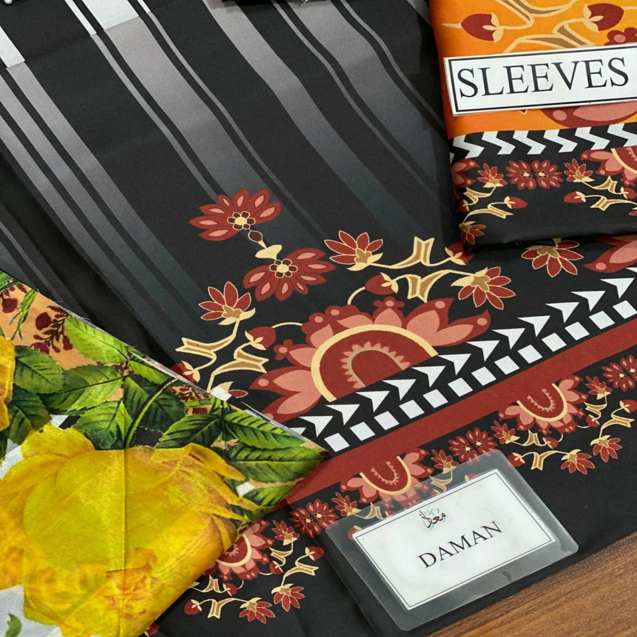 Unstitched Shamooz Silk Dress 2024, Ada Work Neck & Digital Dupatta, for Women