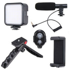 High Quality Vlogging Kit | Mobile & DSLR Accessories | Tripod, Mic & 360° LED Video Recording Setup