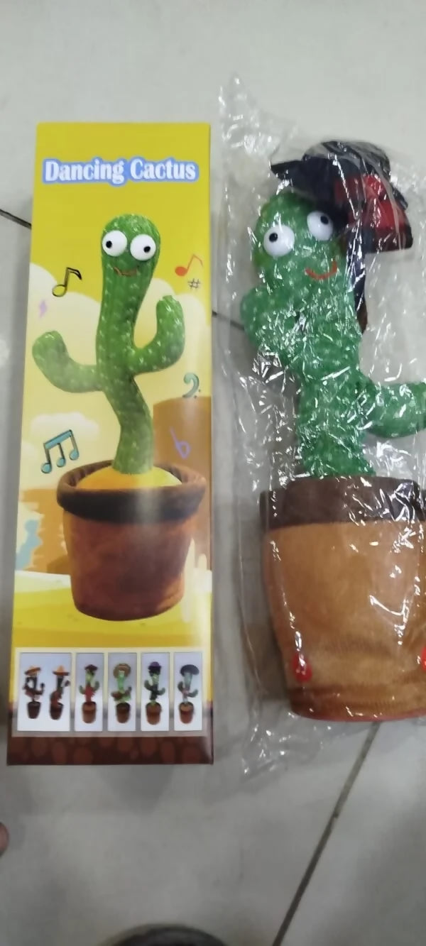 Dancing Cactus Toy – Singing, Talking, Voice Recording Plush with USB Rechargeable Function – Fun Educational Gift for Babies and Kids (Ages 6 Months & Up) – Rechargeable – With Cap