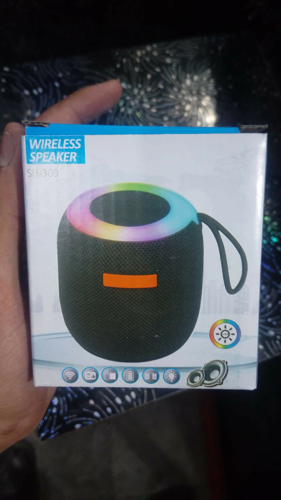 SH-309 Mini Wireless Speaker – Portable Bluetooth Sound Box with RGB LED Light & TWS Support (Small Size)
