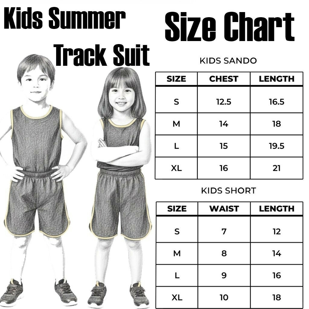 Kids Sando and Shorts Track Suit 2 Pcs Set – LARGE