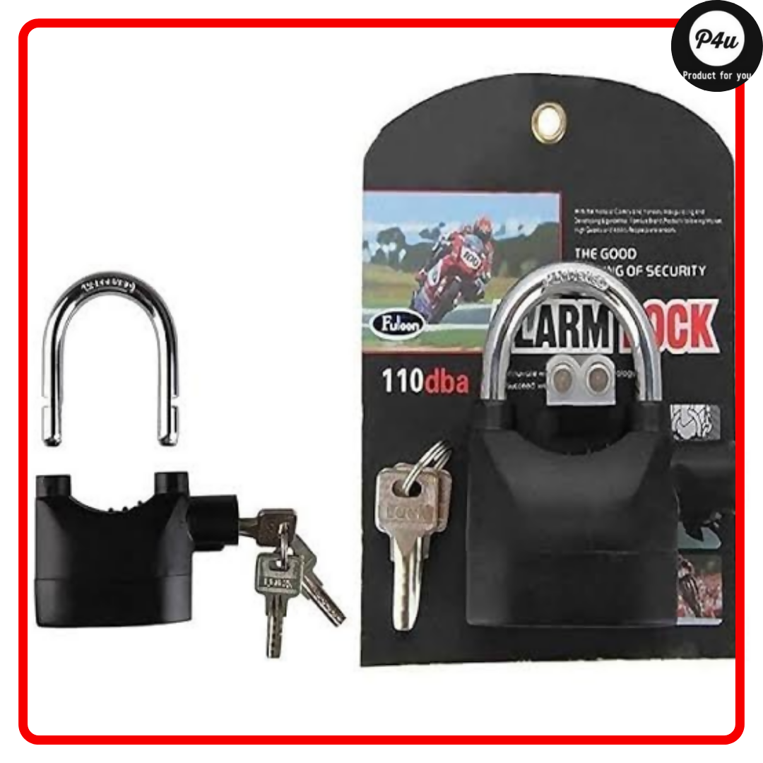 Heavy Duty Anti-Theft Alarm Padlock – Smart Stainless Steel Lock with 110dB Siren