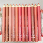 Set of 12/6 Pcs Matte Nude Colors Lip Liners Pigmented Lip Pencils