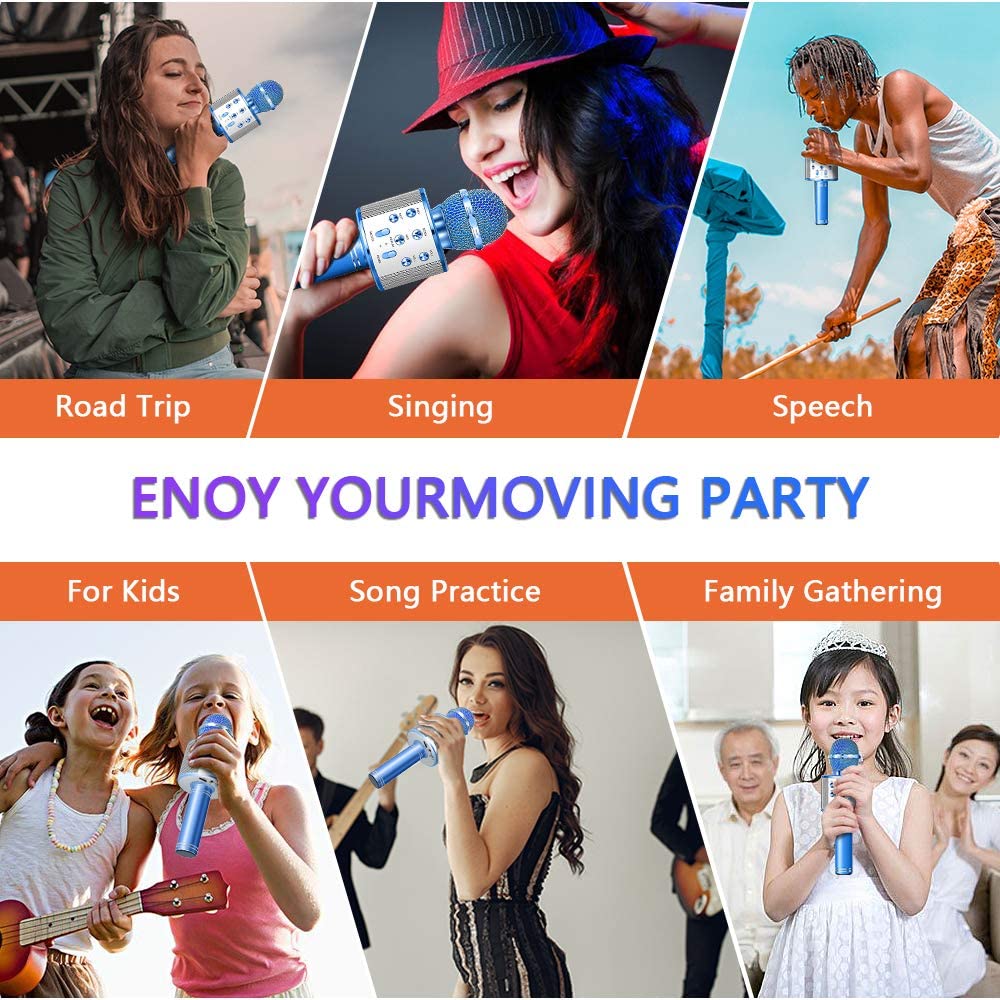 Microphone, Wireless Bluetooth Karaoke, WS-858 with Speaker
