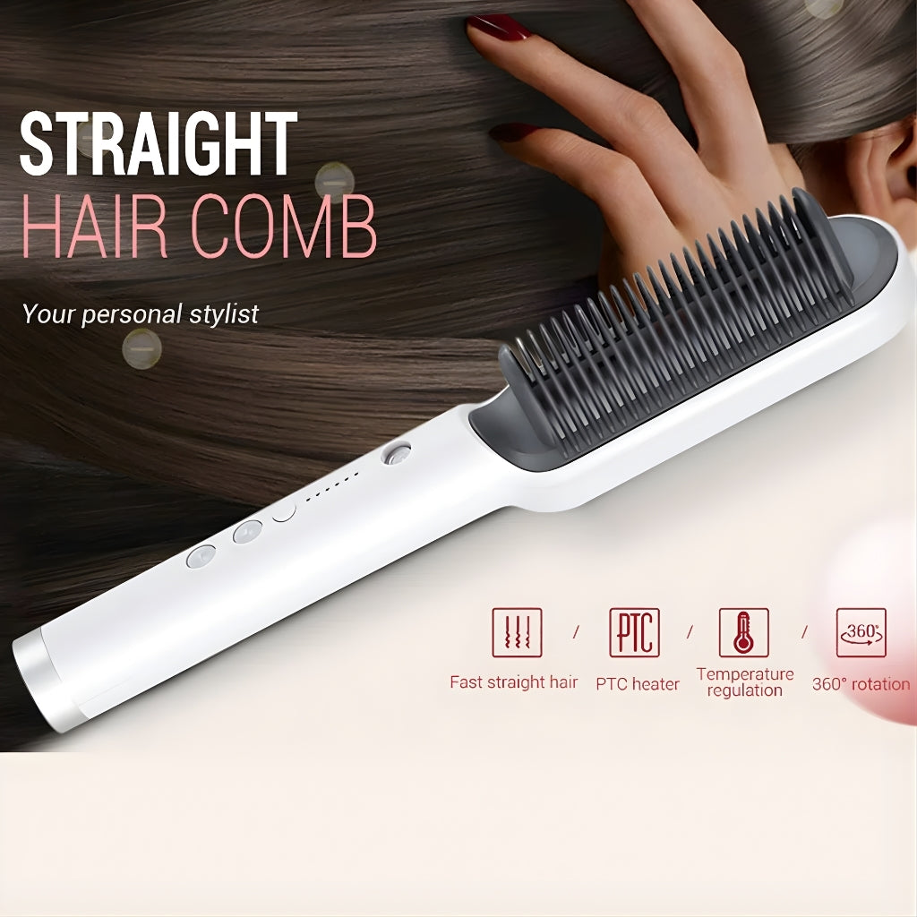 909 Hair Straightener Brush Fast Heating Styling Tool