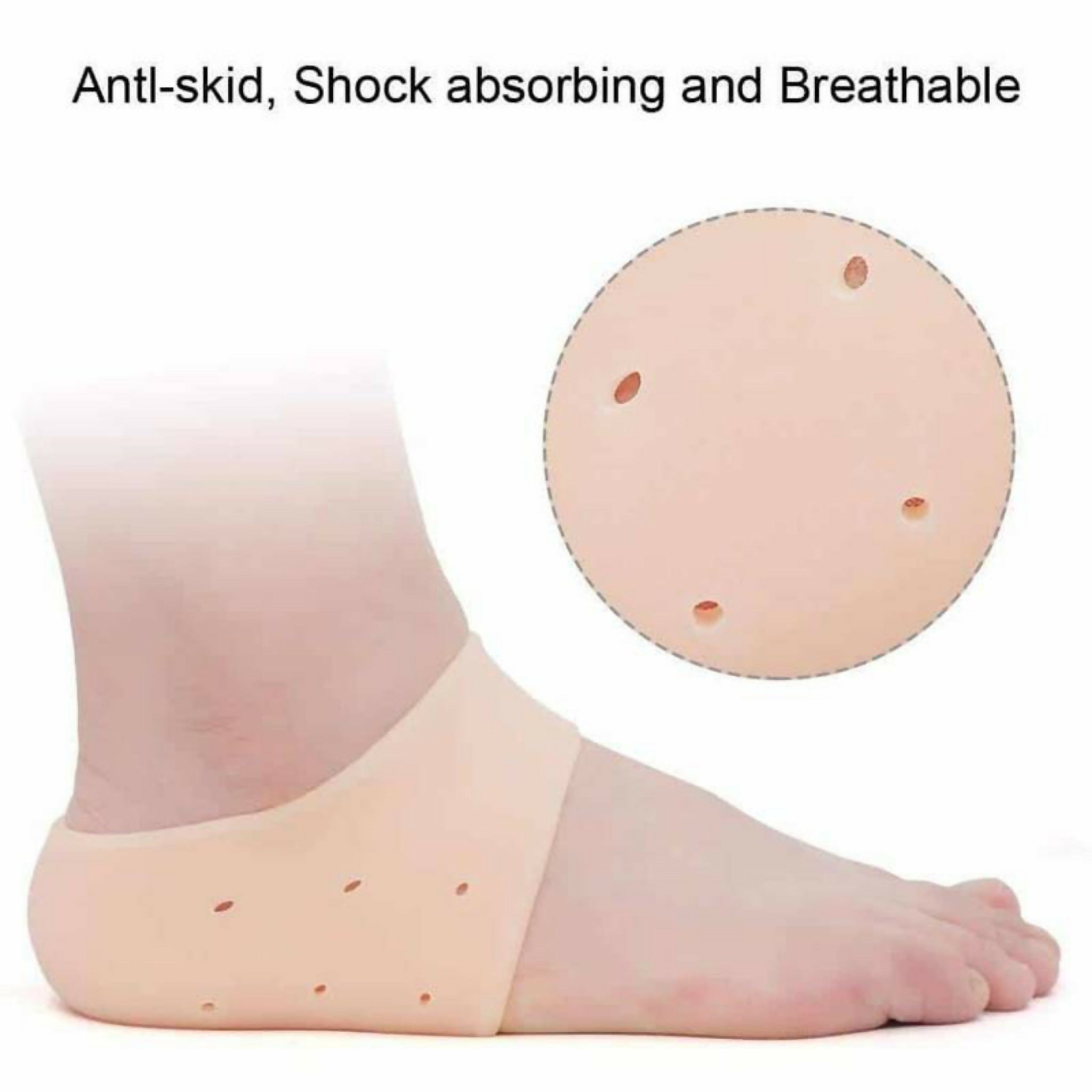 Silicone Gel Heel Pad Socks – Heel Pain Relief & Anti-Crack Protectors | 1 Pair for Men & Women