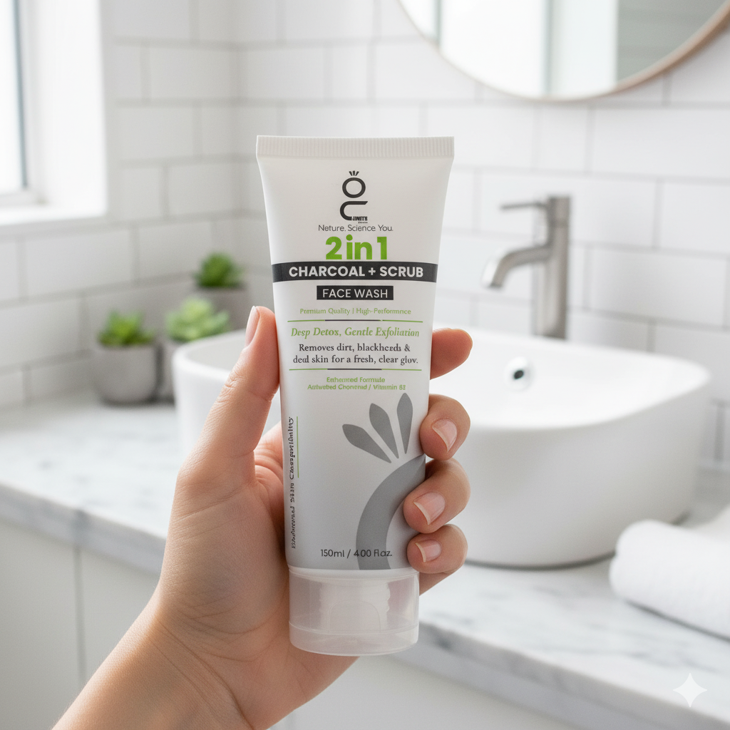 2 In 1 Charcoal And Scrub Face Wash 120ml With Vitamin B3