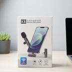 K8 Dual Wireless Microphone, 360° Noise Cancelling Lavalier Mic System