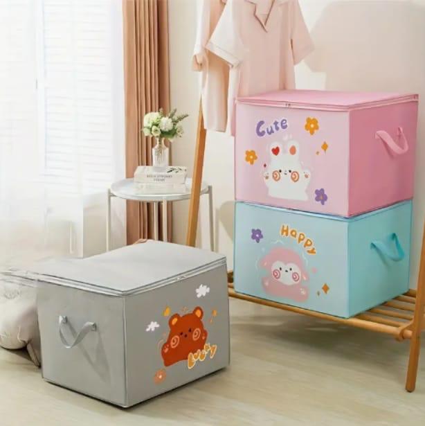 Cartoon Storage Bag Kids Organizer Foldable Toy Basket
