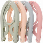 Portable Folding Clothes Hangers with Slots, Pack of 10