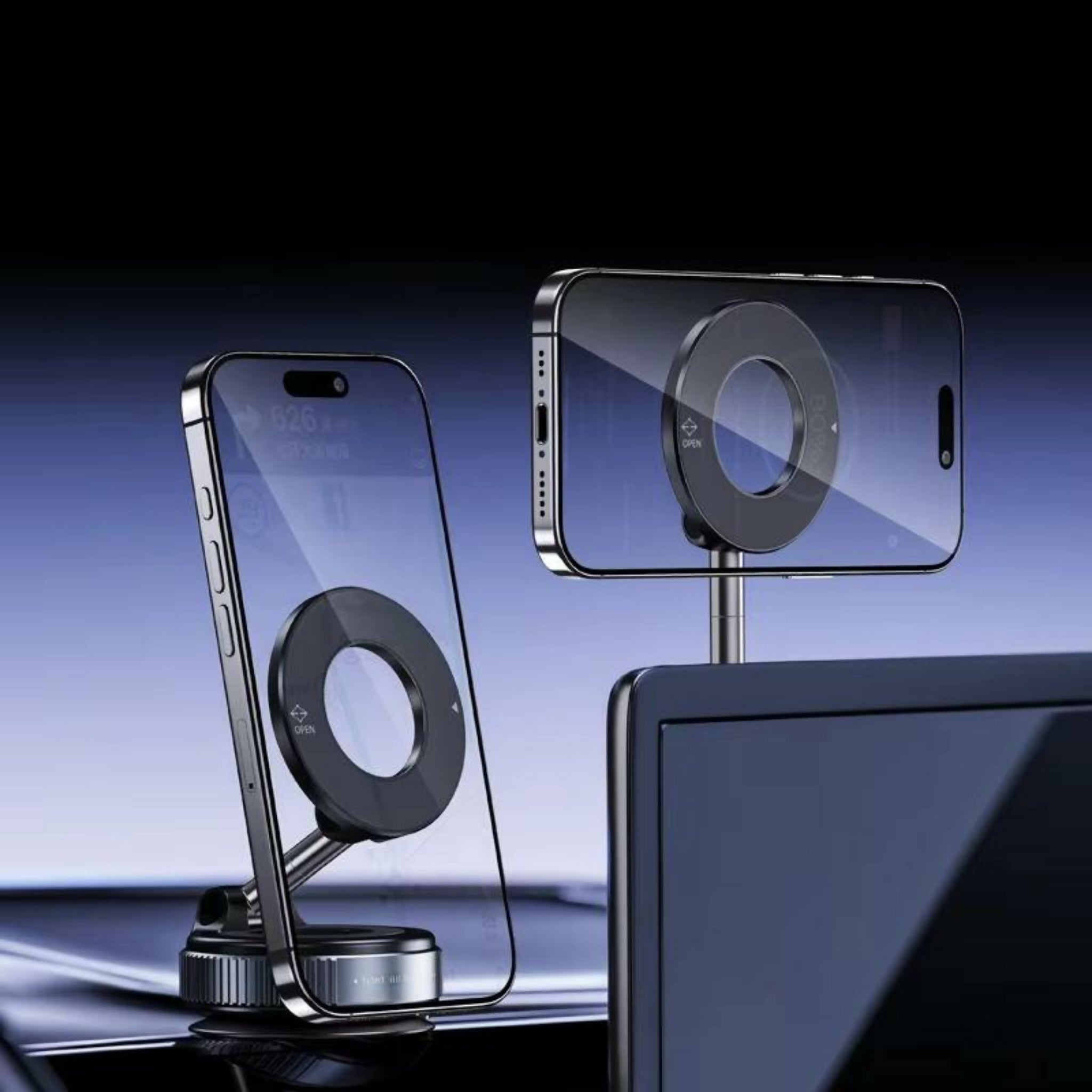 Professional 3.1 Magnetic 360° Car Phone Holder with Strong Suction Base | Universal Dashboard & Windshield Mount