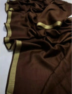 Pashmina Shawl Golden Zari Border For Women