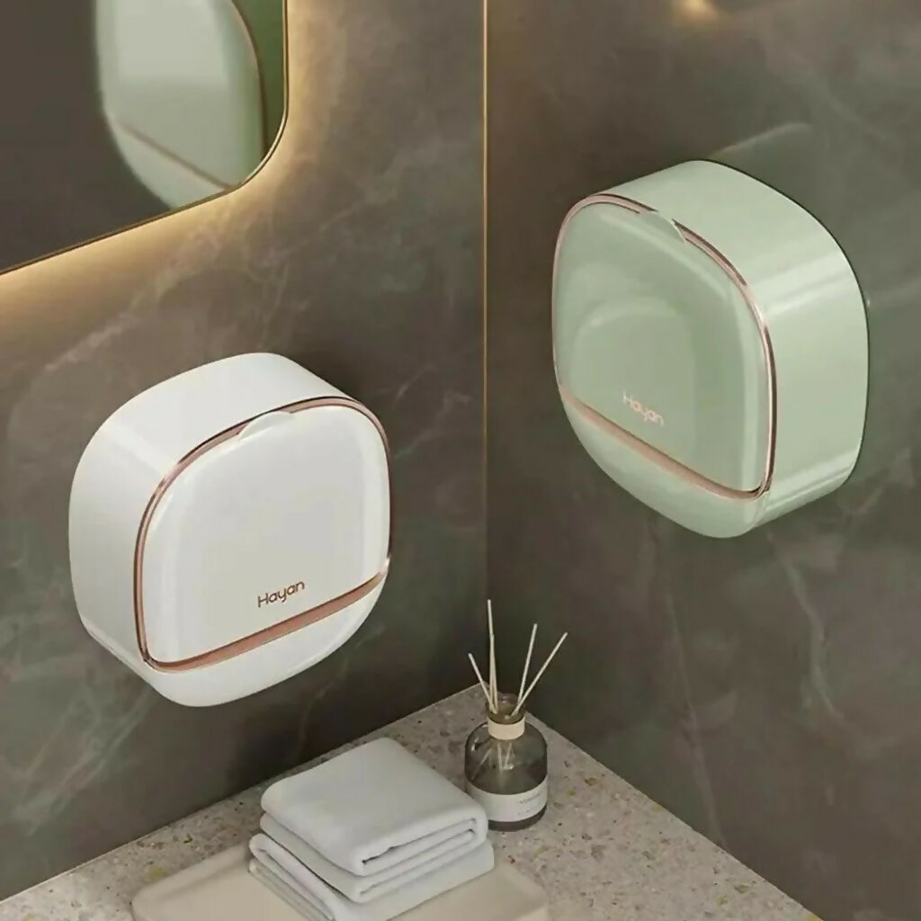 Self-Adhesive Wall-Mounted Luxury Soap Holder, Milky & Light Green