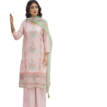 Suit, Refined Blush Pink Delicate Embroidery on Finest Self-Lawn Fabric