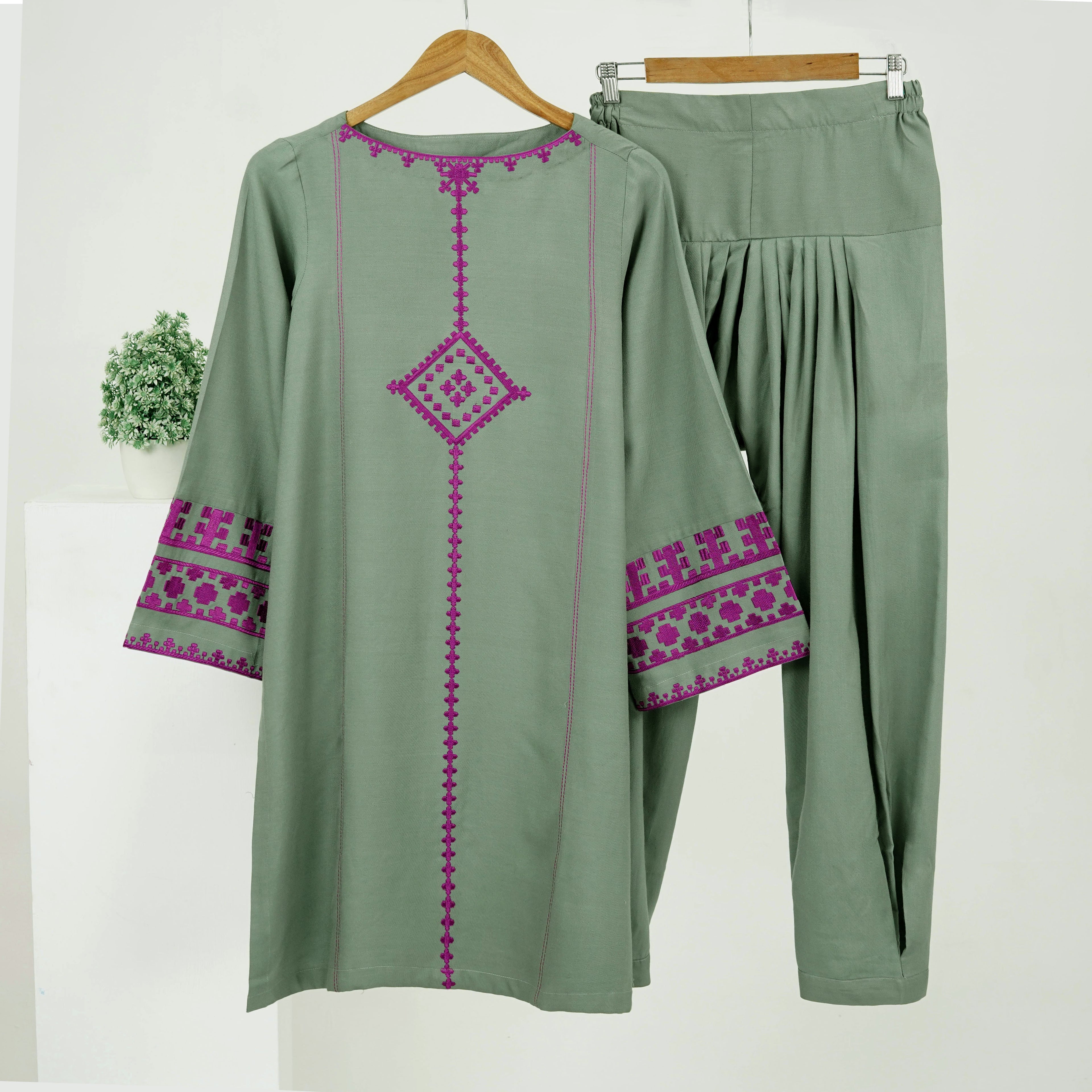Olive Embroidered