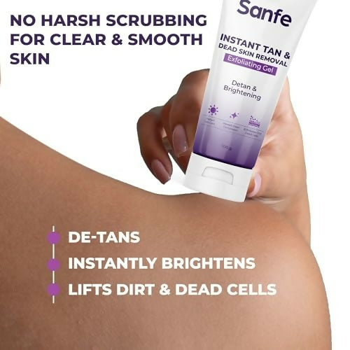 Sanfe Instant Tan & Dead Skin Removal Exfoliating Gel – Deep Exfoliation for Smooth & Bright Skin