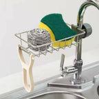 Stainless Steel Kitchen Faucet Sponge Holder – Multifunctional Sink Organizer & Durable Storage Rack
