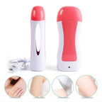 Depilatory Wax Heater Kit 3in1 | Roll-on Hair Removal Kit With Heater, Wax Refill & Strips | Roll On Wax Heater Kit 3-in-1